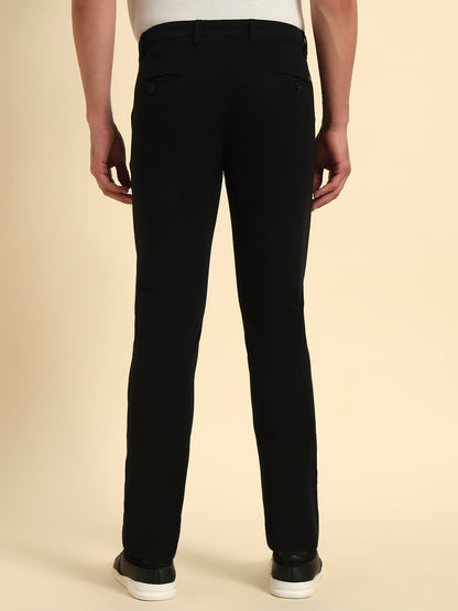 Casual Trouser for Men | Breathable & Soft with Color Fastness Regular Fit Cotton Blend Fabric Solid Pattern Button Closure