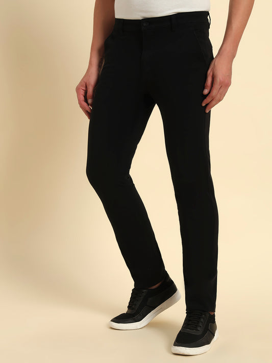 Casual Trouser for Men | Breathable & Soft with Color Fastness Regular Fit Cotton Blend Fabric Solid Pattern Button Closure