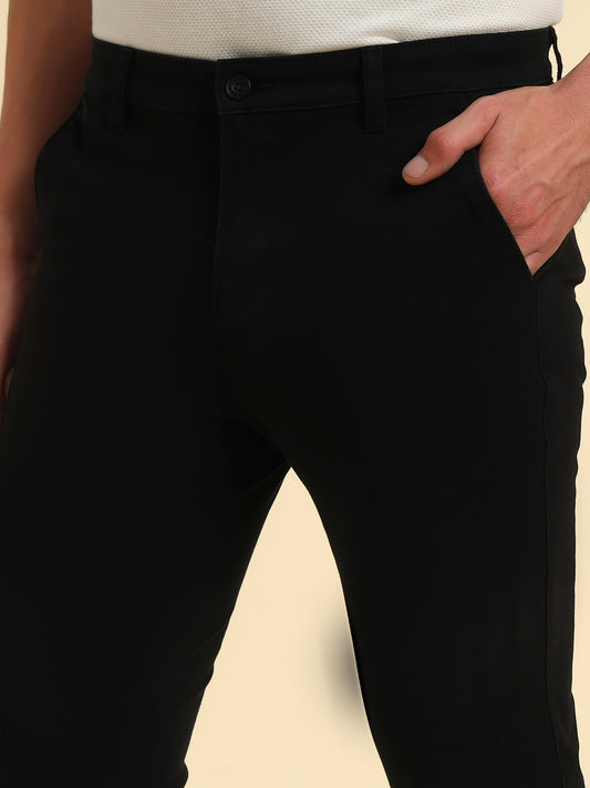 Casual Trouser for Men | Breathable & Soft with Color Fastness Regular Fit Cotton Blend Fabric Solid Pattern Button Closure