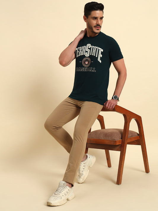 Casual Trouser for Men | Breathable & Soft with Color Fastness Regular Fit Cotton Blend Fabric Solid Pattern Button Closure