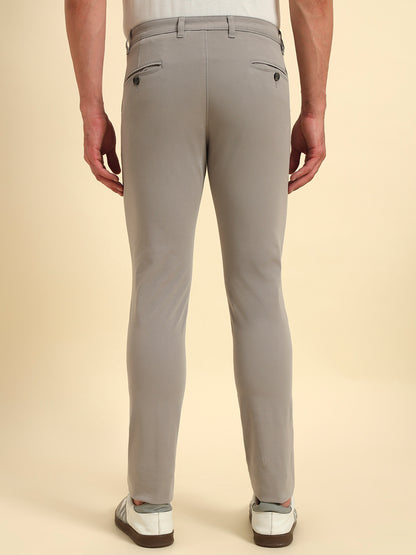 Casual Trouser for Men | Breathable & Soft with Color Fastness Regular Fit Cotton Blend Fabric Solid Pattern Button Closure