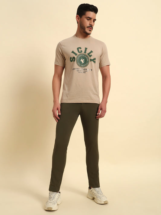 Casual Trouser for Men | Breathable & Soft with Color Fastness Regular Fit Cotton Blend Fabric Solid Pattern Button Closure