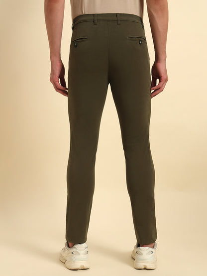 Casual Trouser for Men | Breathable & Soft with Color Fastness Regular Fit Cotton Blend Fabric Solid Pattern Button Closure