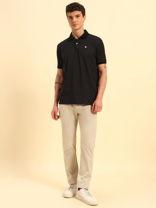 Casual Trouser for Men | Breathable & Soft with Color Fastness Regular Fit Cotton Blend Fabric Solid Pattern Button Closure