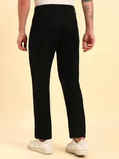 Casual Trouser for Men | Breathable & Soft with Color Fastness Regular Fit Cotton Blend Fabric Solid Pattern Button Closure
