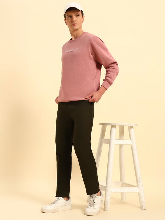 Casual Trouser for Men | Breathable & Soft with Color Fastness Regular Fit Cotton Blend Fabric Solid Pattern Button Closure