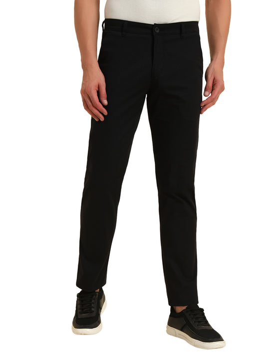 Casual Trouser for Men | Breathable & Soft with Color Fastness Regular Fit Cotton Blend Fabric Solid Pattern Button Closure