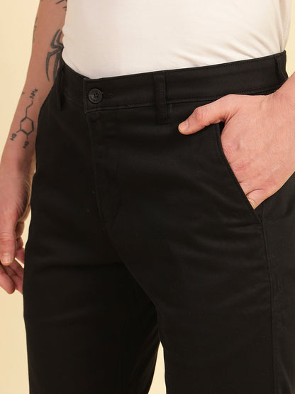 Casual Trouser for Men | Breathable & Soft with Color Fastness Regular Fit Cotton Blend Fabric Solid Pattern Button Closure