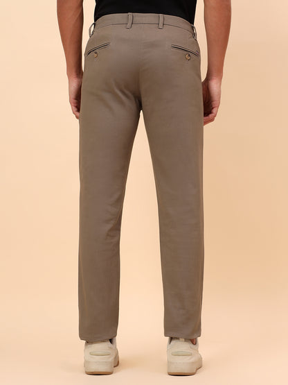 Casual Trousers for Men l Breathable & Soft with Color Fastness Regular Fit Cotton Blend Fabric Solid Pattern Button Closure