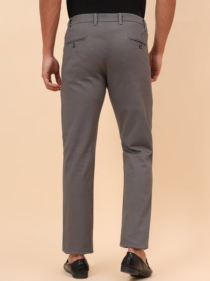 Casual Trousers for Men l Breathable & Soft with Color Fastness Regular Fit Cotton Blend Fabric Solid Pattern Button Closure