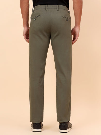 Casual Trousers for Men l Breathable & Soft with Color Fastness Regular Fit Cotton Blend Fabric Solid Pattern Button Closure