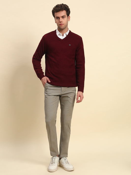 Casual Trouser for Men l Breathable & Soft with Color Fastness Regular Fit Cotton Blend Fabric Printed Pattern Button Closure