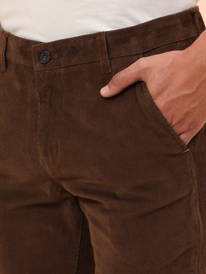 Casual Trousers for Men l Breathable & Soft with Color Fastness Regular Fit Cotton Blend Fabric Solid Pattern Button Closure