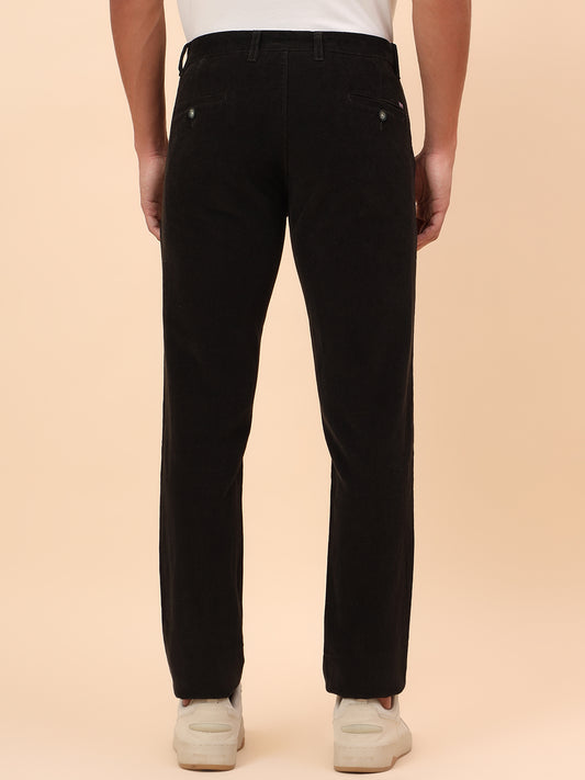 Casual Trousers for Men l Breathable & Soft with Color Fastness Regular Fit Cotton Blend Fabric Solid Pattern Button Closure