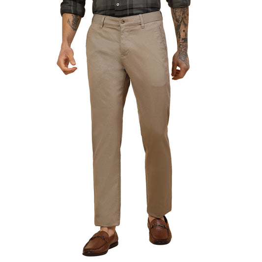 Casual Trouser for Men | Breathable & Soft with Color Fastness Regular Fit Cotton Blend Fabric Solid Pattern Button Closure