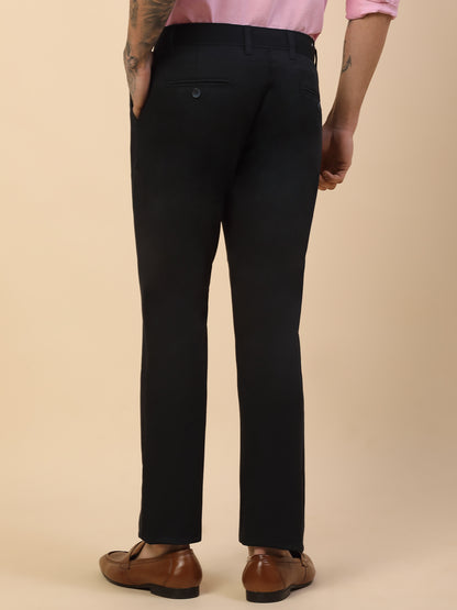 Casual Trouser for Men | Breathable & Soft with Color Fastness Regular Fit Cotton Blend Fabric Solid Pattern Button Closure