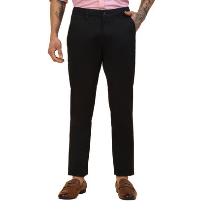 Casual Trouser for Men | Breathable & Soft with Color Fastness Regular Fit Cotton Blend Fabric Solid Pattern Button Closure