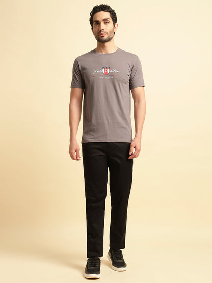 Casual Trouser for Men | Breathable & Soft with Color Fastness Regular Fit Cotton Blend Fabric Solid Pattern Button Closure