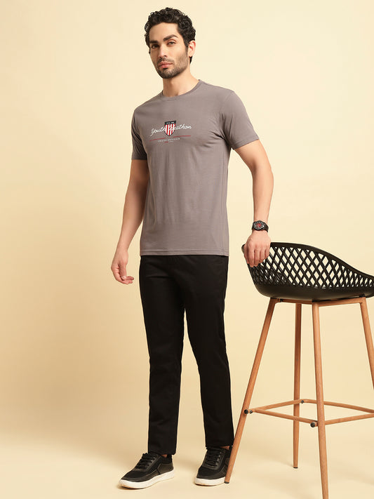 Casual Trouser for Men | Breathable & Soft with Color Fastness Regular Fit Cotton Blend Fabric Solid Pattern Button Closure