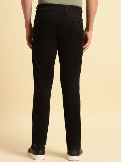 Casual Trouser for Men | Breathable & Soft with Color Fastness Regular Fit Cotton Blend Fabric Solid Pattern Button Closure