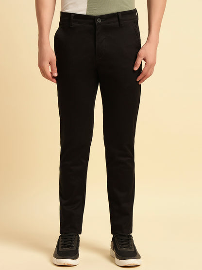 Casual Trouser for Men | Breathable & Soft with Color Fastness Regular Fit Cotton Blend Fabric Solid Pattern Button Closure