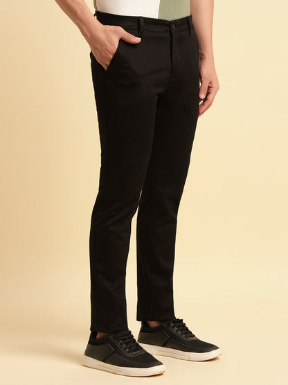 Casual Trouser for Men | Breathable & Soft with Color Fastness Regular Fit Cotton Blend Fabric Solid Pattern Button Closure