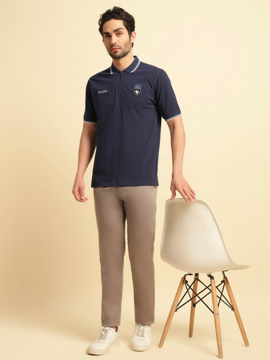 Casual Trouser for Men | Breathable & Soft with Color Fastness Regular Fit Cotton Blend Fabric Solid Pattern Button Closure