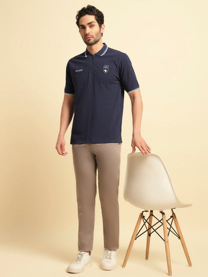 Casual Trouser for Men | Breathable & Soft with Color Fastness Regular Fit Cotton Blend Fabric Solid Pattern Button Closure