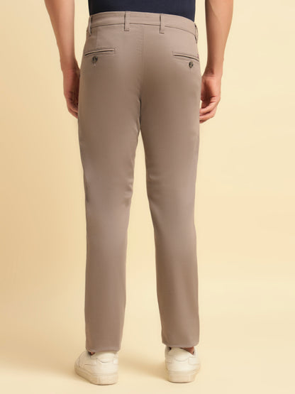 Casual Trouser for Men | Breathable & Soft with Color Fastness Regular Fit Cotton Blend Fabric Solid Pattern Button Closure
