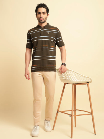 Casual Trouser for Men | Breathable & Soft with Color Fastness Regular Fit Cotton Blend Fabric Solid Pattern Button Closure