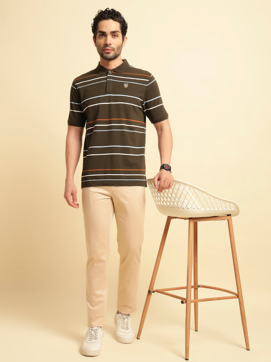 Casual Trouser for Men | Breathable & Soft with Color Fastness Regular Fit Cotton Blend Fabric Solid Pattern Button Closure