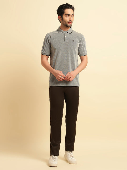 Casual Trouser for Men | Breathable & Soft with Color Fastness Regular Fit Cotton Blend Fabric Solid Pattern Button Closure