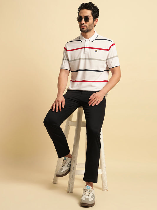 Casual Trouser for Men | Breathable & Soft with Color Fastness Regular Fit Cotton Blend Fabric Solid Pattern Button Closure