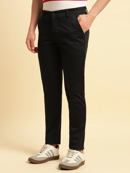 Casual Trouser for Men | Breathable & Soft with Color Fastness Regular Fit Cotton Blend Fabric Solid Pattern Button Closure