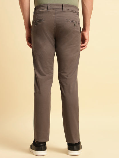 Casual Trouser for Men | Breathable & Soft with Color Fastness Regular Fit Cotton Blend Fabric Solid Pattern Button Closure
