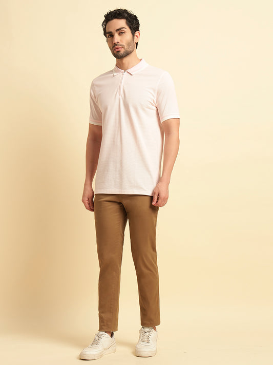 Casual Trouser for Men | Breathable & Soft with Color Fastness Regular Fit Cotton Blend Fabric Solid Pattern Button Closure