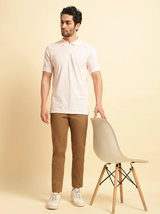 Casual Trouser for Men | Breathable & Soft with Color Fastness Regular Fit Cotton Blend Fabric Solid Pattern Button Closure