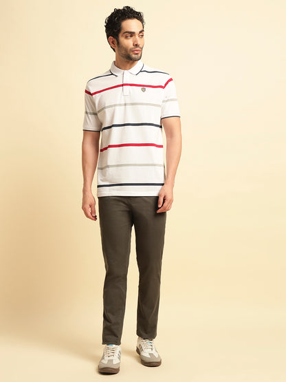 Casual Trouser for Men | Breathable & Soft with Color Fastness Regular Fit Cotton Blend Fabric Solid Pattern Button Closure