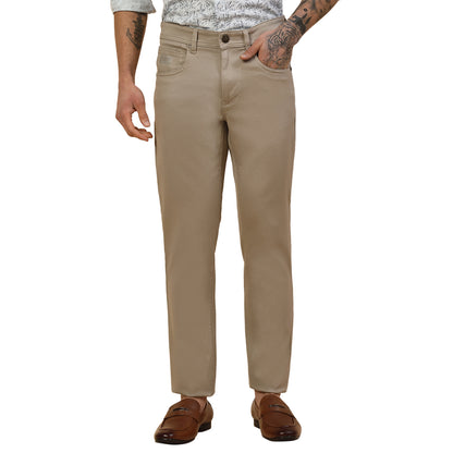 Casual Trouser for Men | Breathable & Soft with Color Fastness Regular Fit Cotton Blend Fabric Solid Pattern Button Closure