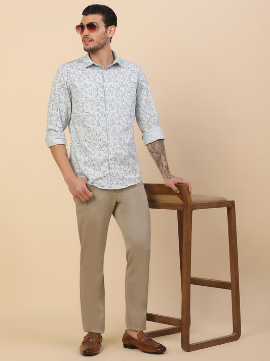 Casual Trouser for Men | Breathable & Soft with Color Fastness Regular Fit Cotton Blend Fabric Solid Pattern Button Closure