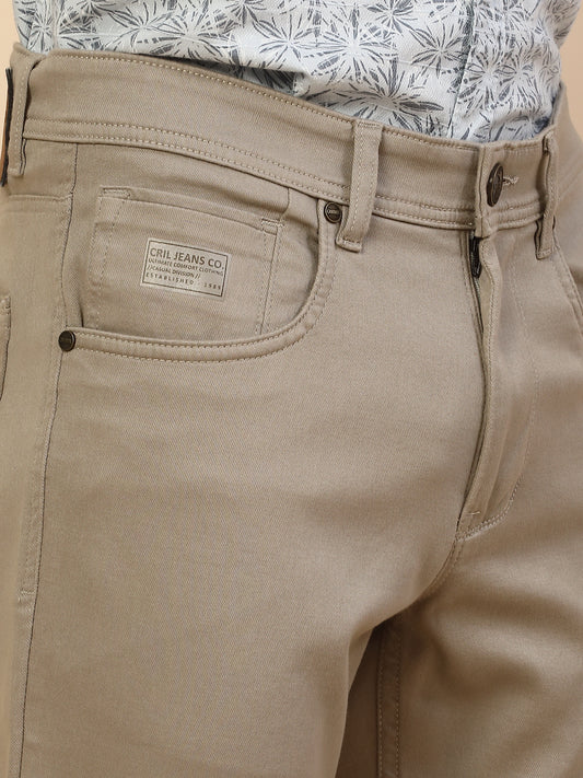 Casual Trouser for Men | Breathable & Soft with Color Fastness Regular Fit Cotton Blend Fabric Solid Pattern Button Closure