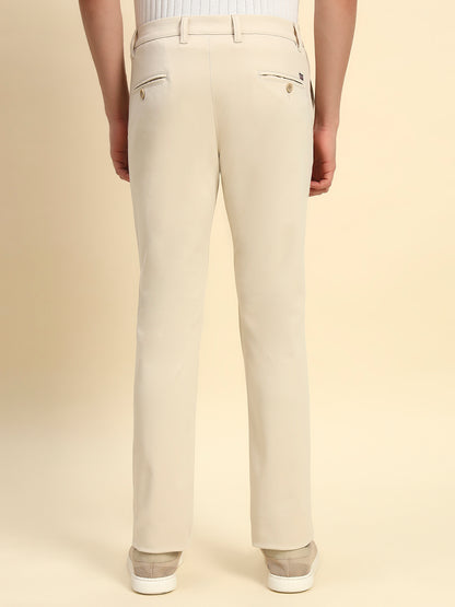 Casual Trouser for Men l Breathable & Soft with Color Fastness Regular Fit Poly Cotton Fabric Solid Pattern Button Closure