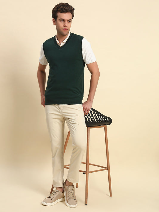 Casual Trouser for Men l Breathable & Soft with Color Fastness Regular Fit Poly Cotton Fabric Solid Pattern Button Closure