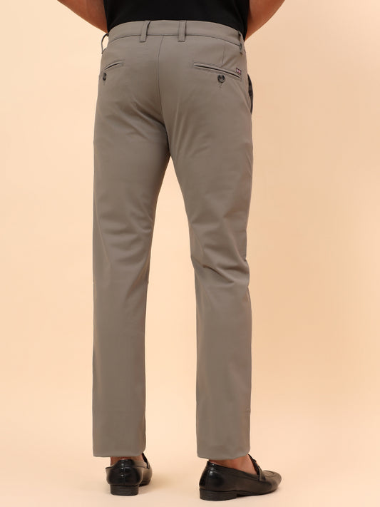 Casual Trousers for Men l Breathable & Soft with Color Fastness Regular Fit Cotton Blend Fabric Solid Pattern Button Closure