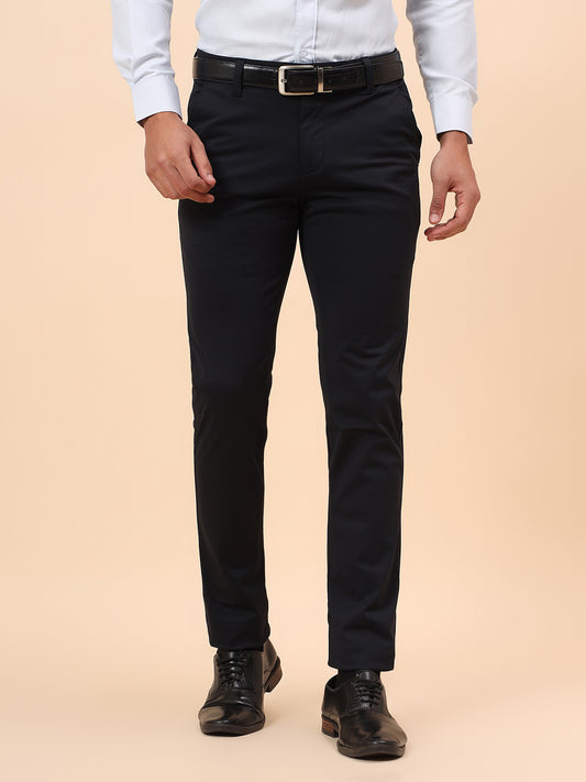 Casual Trousers for Men l Breathable & Soft with Color Fastness Regular Fit Poly Cotton Fabric Solid Pattern Button Closure