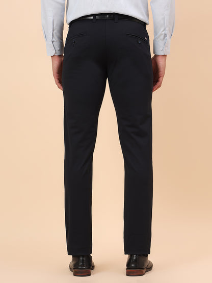 Casual Trousers for Men l Breathable & Soft with Color Fastness Regular Fit Poly Cotton Fabric Solid Pattern Button Closure