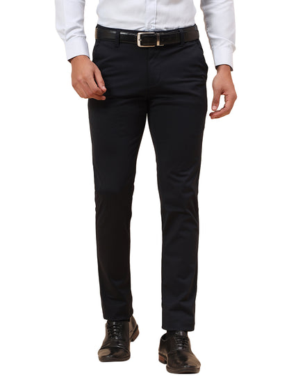 Casual Trousers for Men l Breathable & Soft with Color Fastness Regular Fit Poly Cotton Fabric Solid Pattern Button Closure