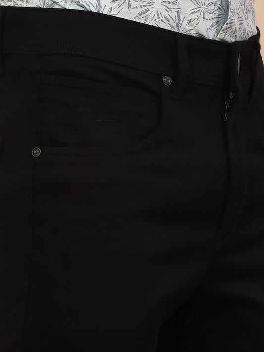 Casual Trouser for Men | Breathable & Soft with Color Fastness Regular Fit Cotton Blend Fabric Self Design Pattern Button Closure