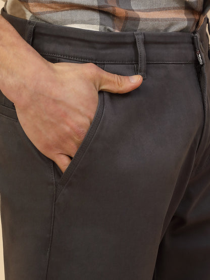 Casual Trouser for Men | Breathable & Soft with Color Fastness Regular Fit Cotton Blend Fabric Solid Pattern Button Closure