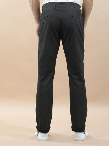 Casual Trousers for Men l Breathable & Soft with Color Fastness Regular Fit Cotton Blend Fabric Solid Pattern